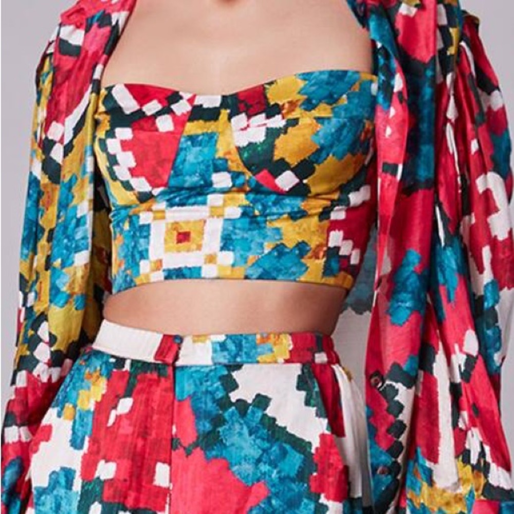 Saaksha & Kinni Bustier Top and Button Down Set